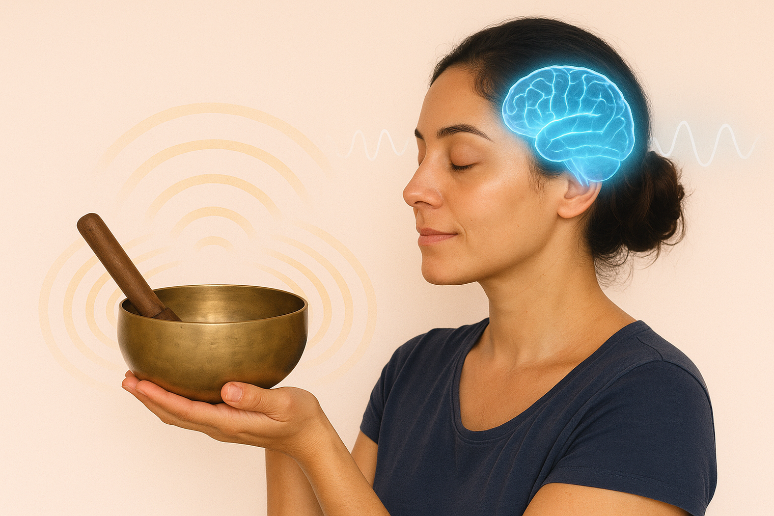 frequency and brainwaves in a singing bowl