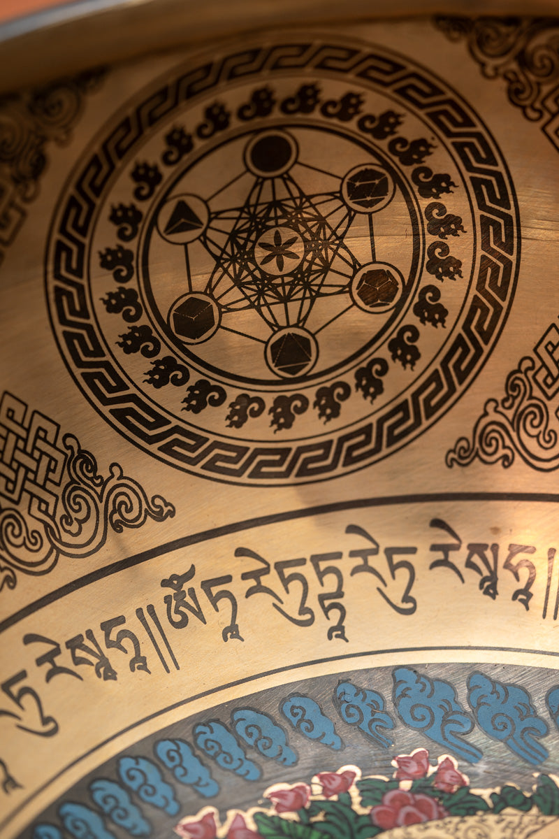 Tibetan Meditation Bowl - Green Tara Carved