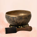 Load image into Gallery viewer, Handmade Kopre Himalayan singing bowl with cushion and wooden mallet”
