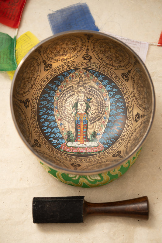 Avalokiteshvara Singing Bowl - Handcrafted Singing Bowl