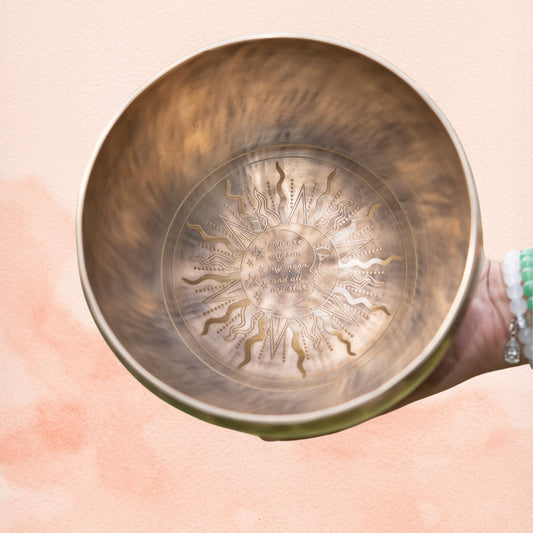 Hand Carved Singing Bowl with Gift Message