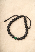 Load image into Gallery viewer, Lava Stones with Malachite Bracelet