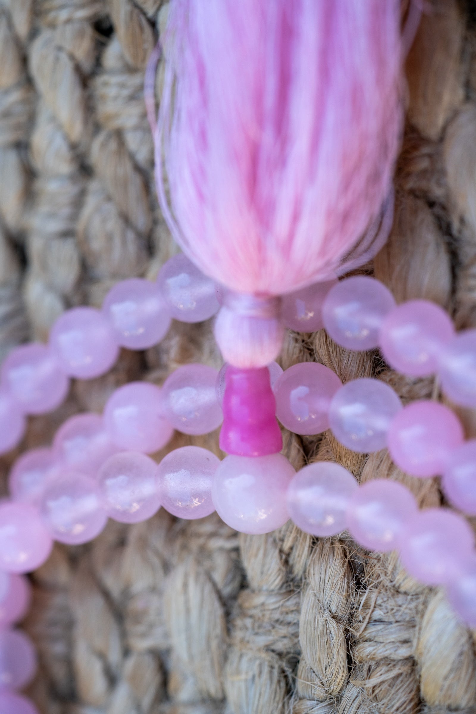 Rose Quartz Mala for prayer and meditation.