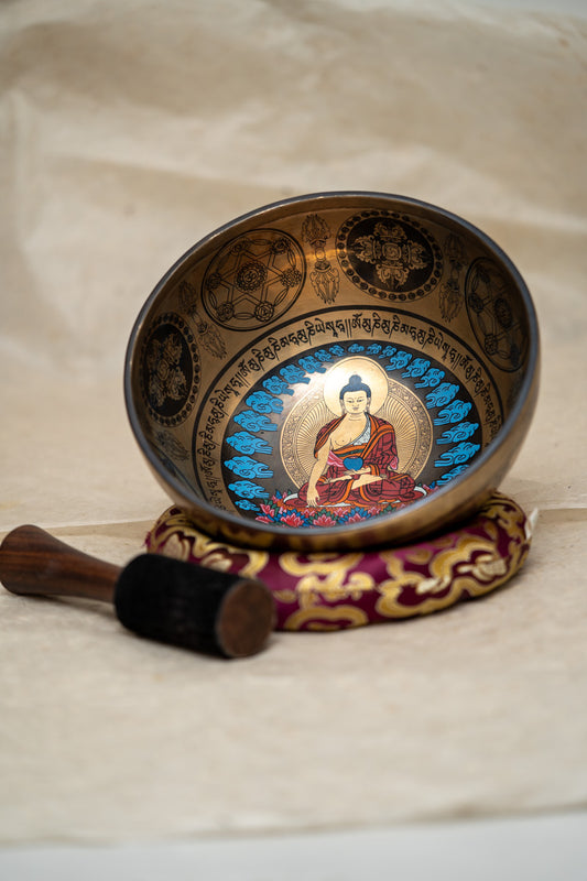 Buddha Painted Singing Bowl for meditation and decor.