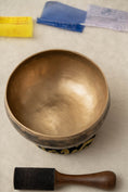 Load image into Gallery viewer, handmade Kopre Himalayan singing bowl with cushion and wooden mallet”
