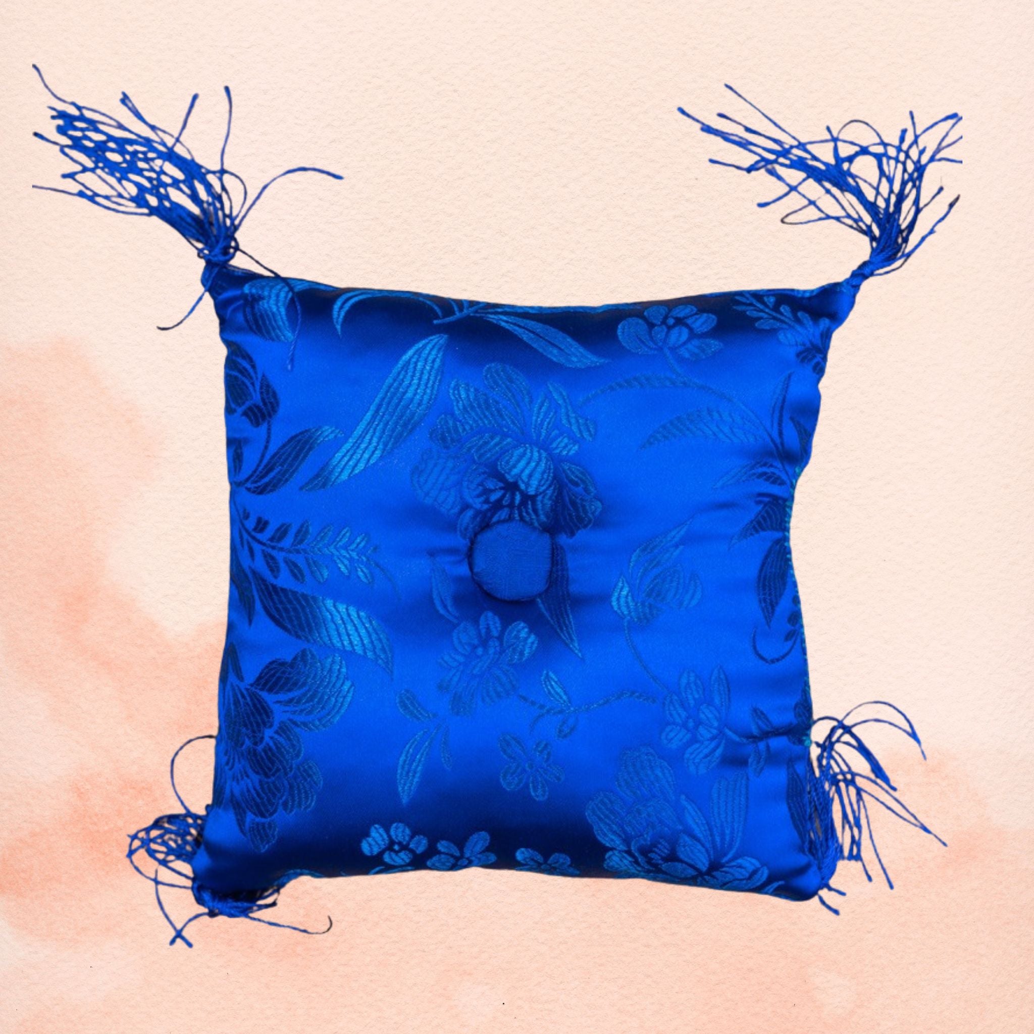 Dark Square Cushion - Handmade silk cushion