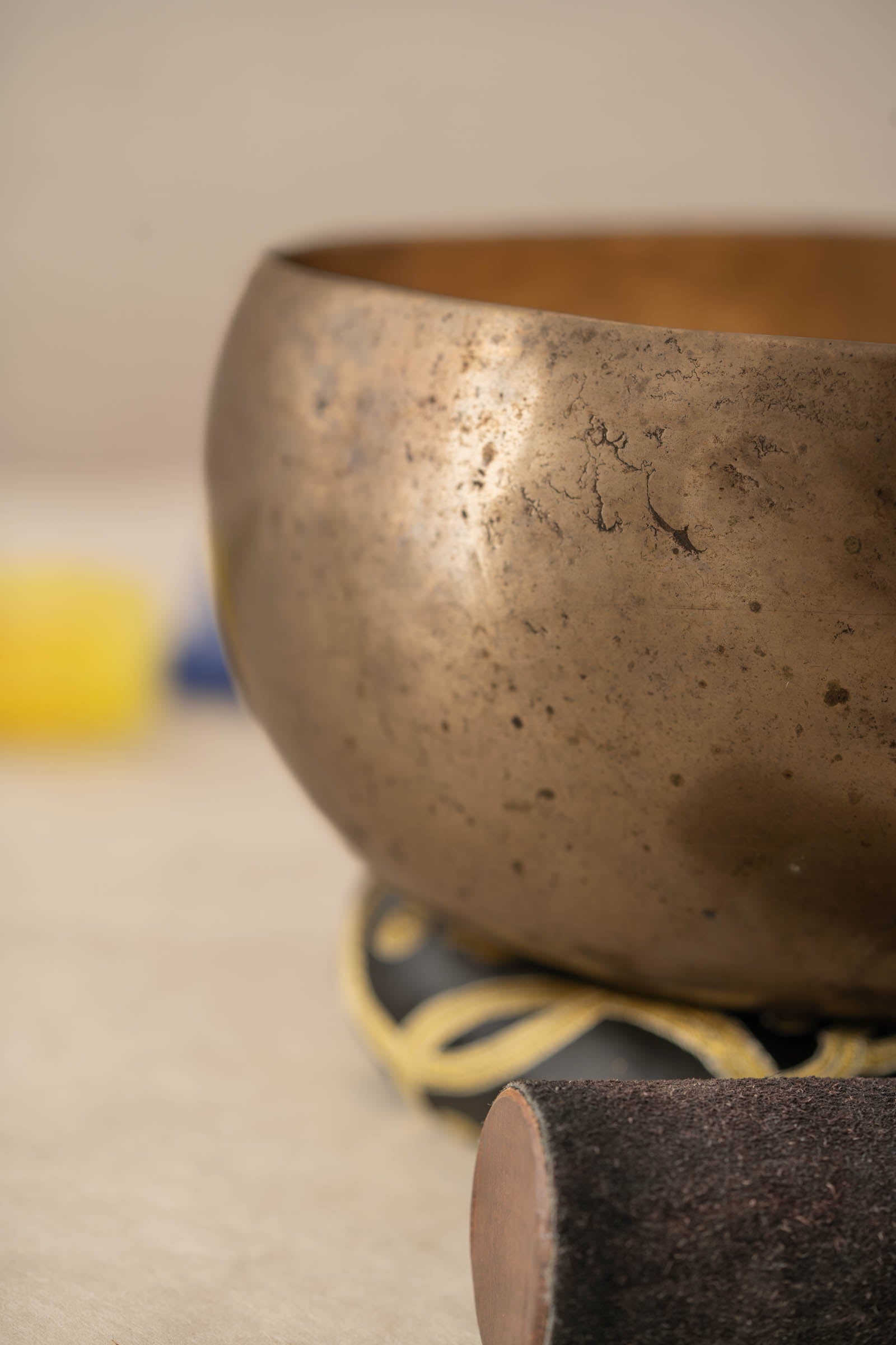 Handmade Kopre singing bowl from Nepal with natural finish