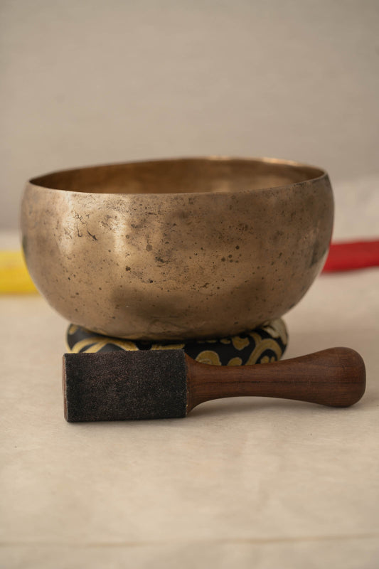 Handmade Kopre singing bowl from Nepal with natural finish