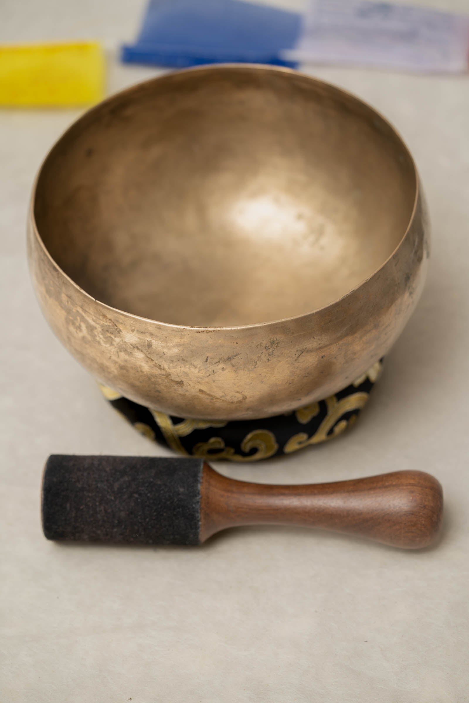 “Authentic Himalayan Kopre singing bowl for yoga and sound healing”