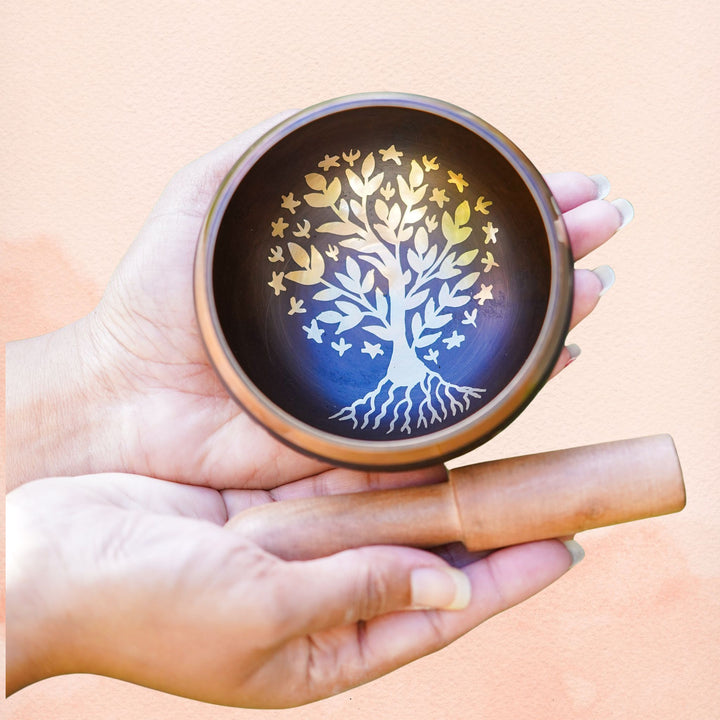 Singing Bowl with Tree of Life Pattern
