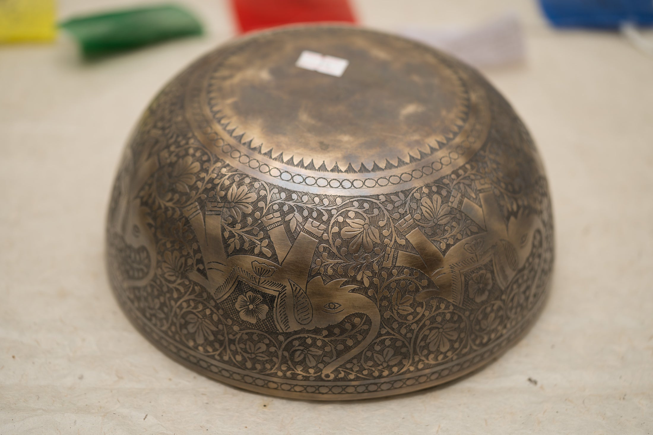 Antique Tibetan Carved Bowl - Handcrafted