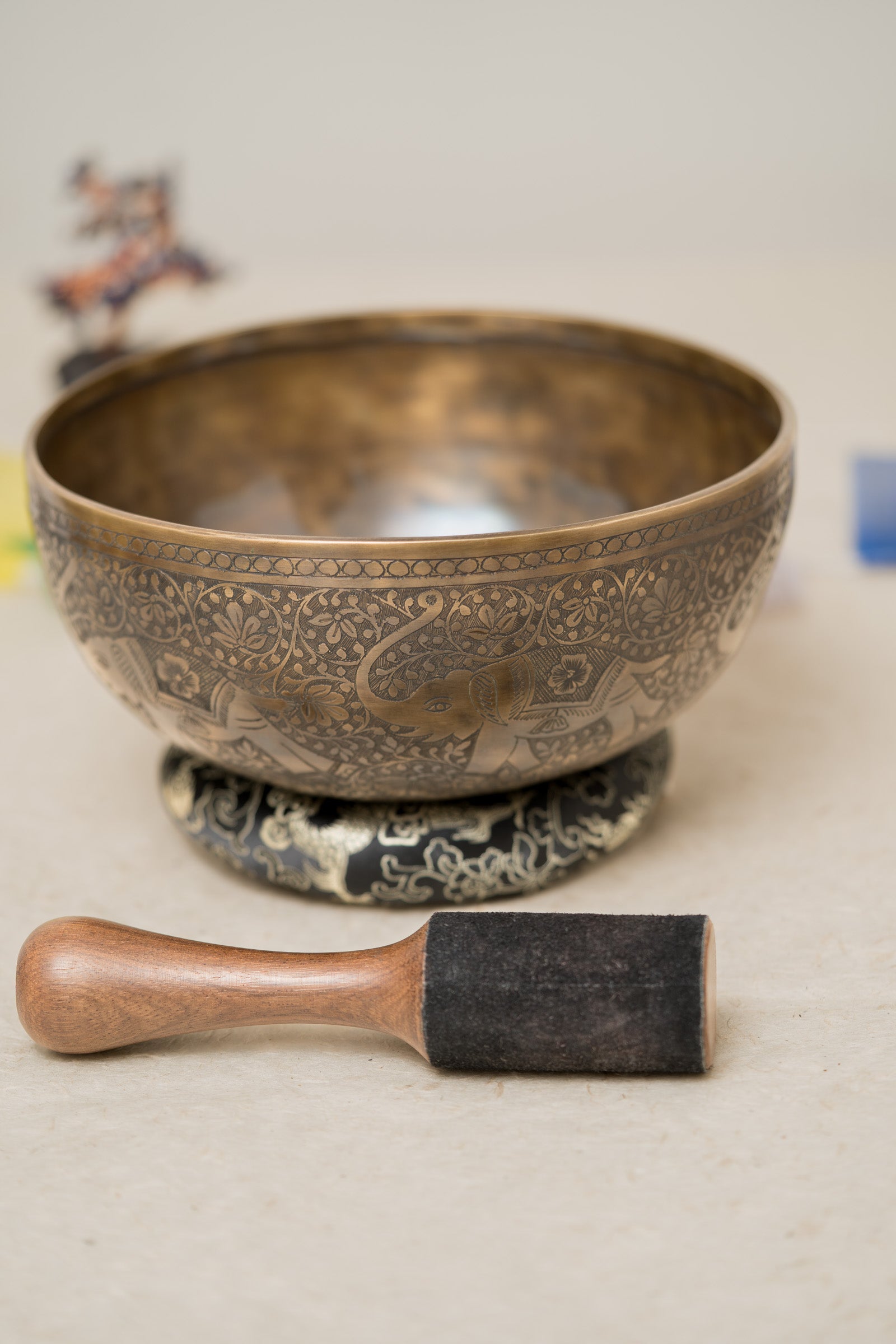 Antique Tibetan Carved Bowl - Handcrafted