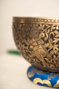 Load image into Gallery viewer, Engraved Himalayan  Singing Bowl Throat Chakra meditation and sound healing
