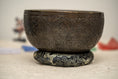 Load image into Gallery viewer, Sacred Lotus Carved Antique Singing Bowl - Handcrafted Tibetan Bowl
