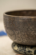 Load image into Gallery viewer, Lotus Singing bowl | Antique Carved Bowl
