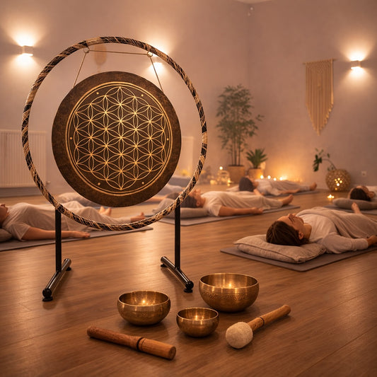 Gong stand for display and on sale