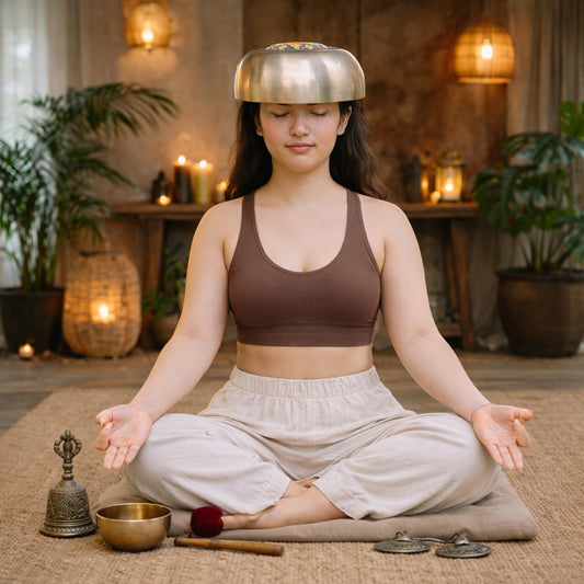 Handmade singing bowl for crown chakra 