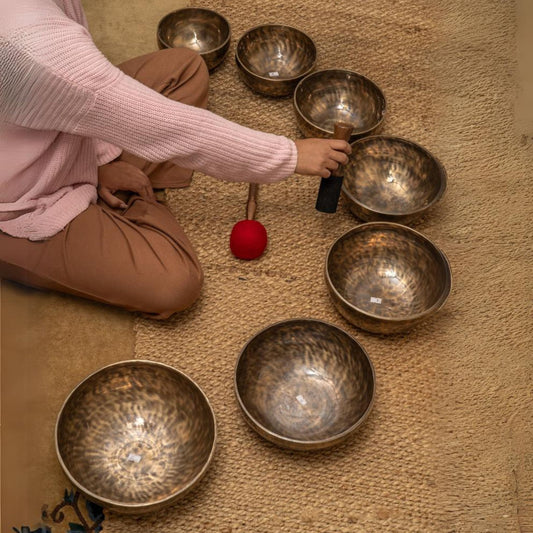 Full Moon Set of 7 Singing Bowls - Tibetan sound healing bowl