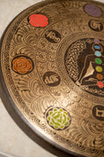 Load image into Gallery viewer, Chakra Gong with Meditating Yogi for Sound Healing.
