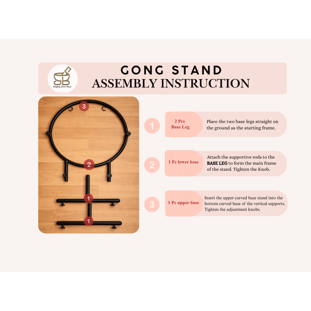 Assembly Instruction for circular Gong Stand